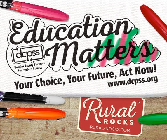 Rural Rocks is one of our partners joining us at the Douglas County Fair next week. Join us in Douglas Hall, and add some color to your future plans by coloring in our Education Matters logo on paper or a t-shirt!