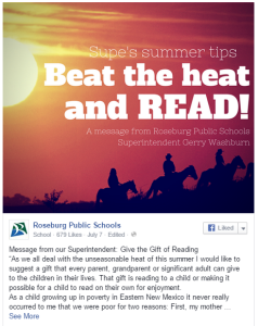 Click to read Roseburg Public Schools' Superintendent Gerry Washburn's full column on family reading time.